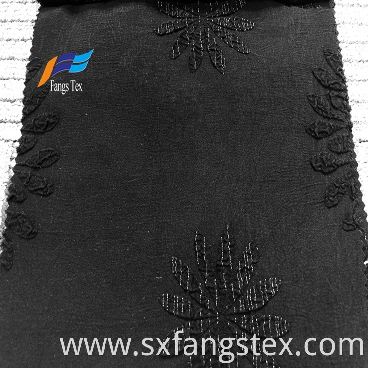 100% Polyester Fukuro Jacquard Formal Black Abaya Fabric 1
